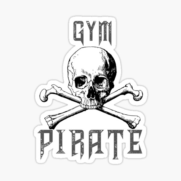 "Gym Pirate" Sticker for Sale by Grizzlyware Redbubble