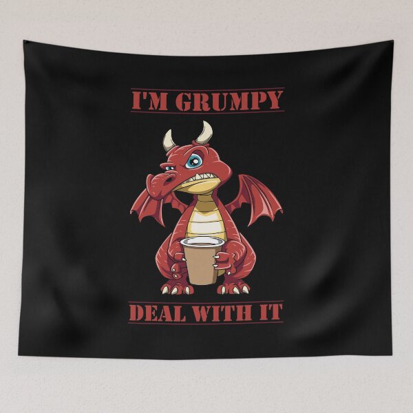 Item preview, Funny Grumpy Dragon Coffee Lover Hate Morning Fantasy Animal designed and sold by melomedia.