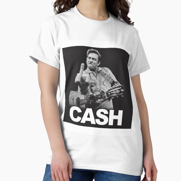 Vista previa del artículo con la obra «Camiseta Johny Cash Dedo Medio De Johnny Cash», diseñado y vendido por HyaDunga.