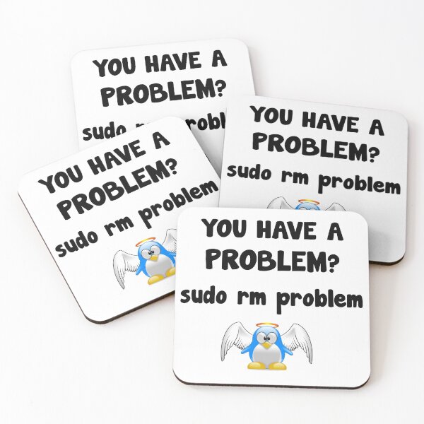 Item preview, Linux programmer sudo rm problem code saying designed and sold by Onorato Bellgardt.