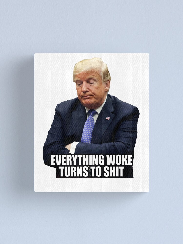 Everything Woke Turns To Shit - Sad Trump Meme Canvas Print for Sale by  JohnMatrix420 | Redbubble