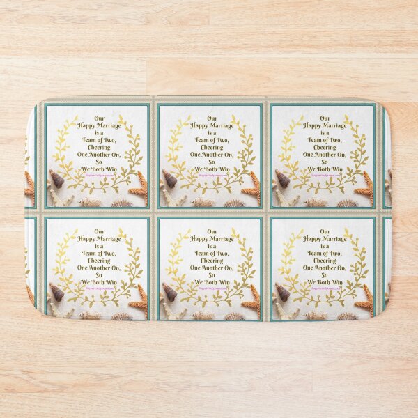 Item preview, Happy Marriage Team quote - Sand & Seashells theme - Jade Frame - SupportiveSpouses.com - Vicki Hadfield designed and sold by Printable Pressies.
