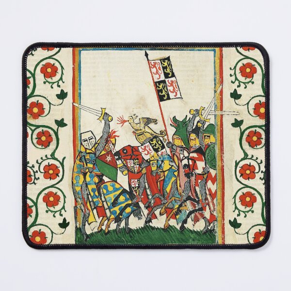 Item preview,  JOHN THE VICTORIOUS DUKE OF BRABANT  IN COMBAT,FIGHTING MEDIEVAL KNIGHTS AND RED WILD ROSES designed and sold by BulganLumini.