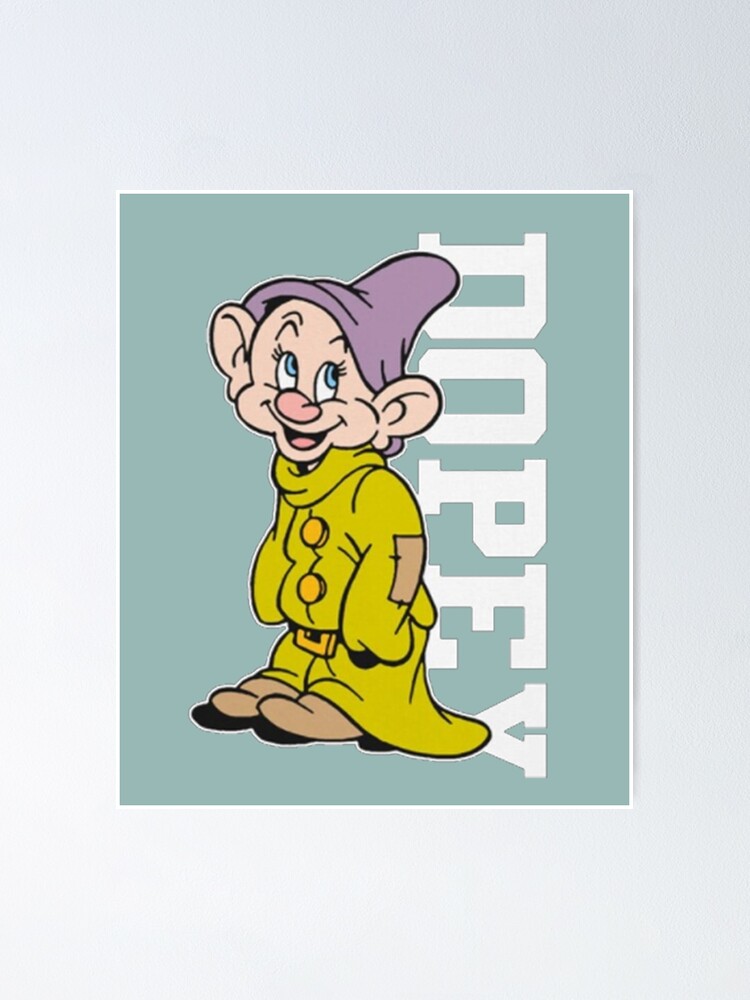 Dopey Dwarf Cute Face Im Dopey Disney 7 Poster By Vovawilson Redbubble 