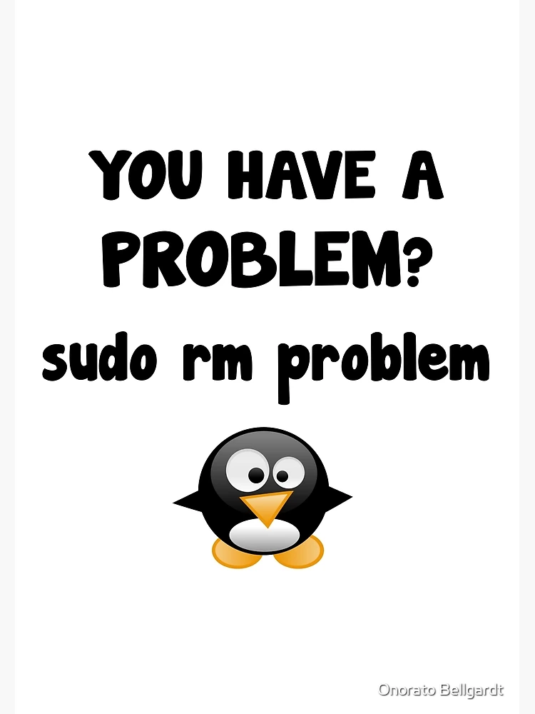 Linux sudo rm problem code funny saying