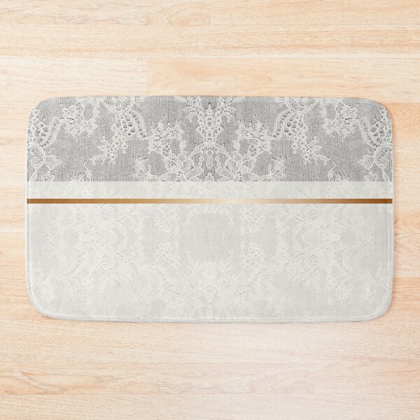 Item preview, Chic White Cream Gold Minimal Geometric Floral Lace Pattern  designed and sold by LaceySkies.