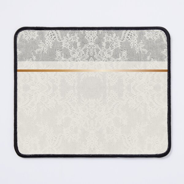 Item preview, Chic White Cream Gold Minimal Geometric Floral Lace Pattern designed and sold by LaceySkies.