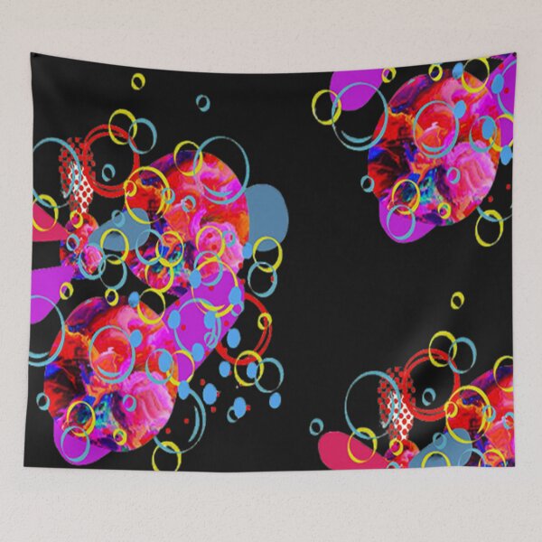 Item preview, Vibrant Abstract Art Multicolored Circles and Bubbles, Bold Vibrant Abstraction, graphic psychedelic abstract art, trippy graphic psychedelic arte abstracto designed and sold by Adri Barnard.