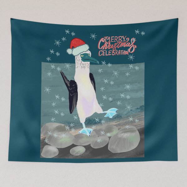Item preview, Christmas blue footed booby designed and sold by orangerinka.