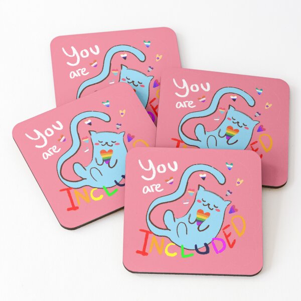 Item preview, "you are included" LGBTQ Flags Kitty designed and sold by sokamenart.