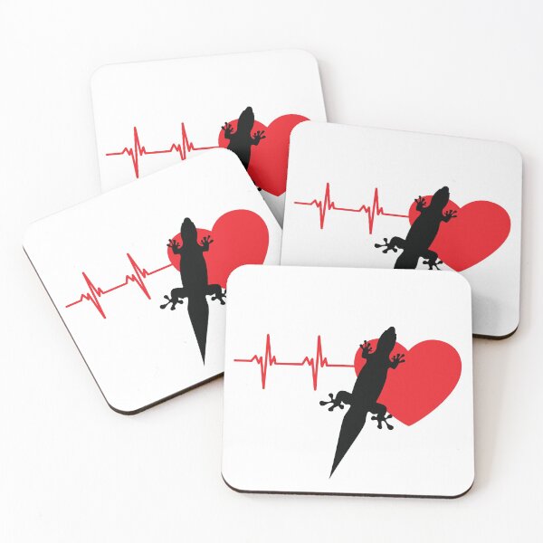 Item preview, gecko on the red heart pulse | gift for gecko keepers designed and sold by OleeVO.