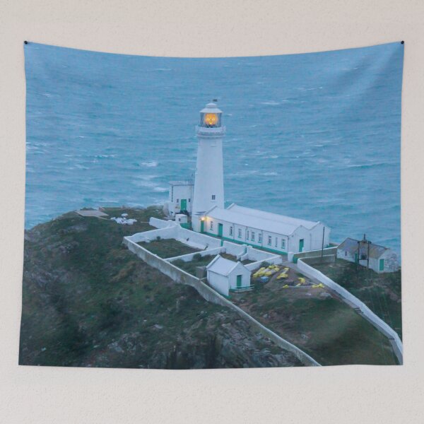 Item preview, Welsh lighthouse on a stormy evening designed and sold by chiaravisuals.