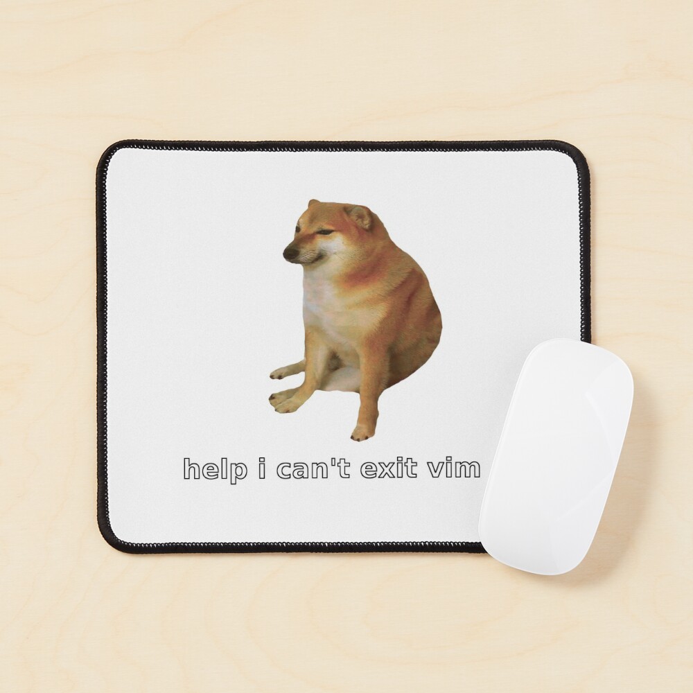 "help i can't exit vim" Sticker by Haaannooo | Redbubble