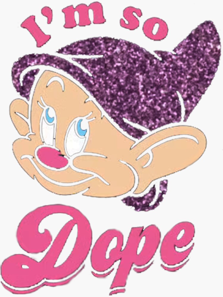 Dopey Glitter Sticker For Sale By Vovawilson Redbubble 