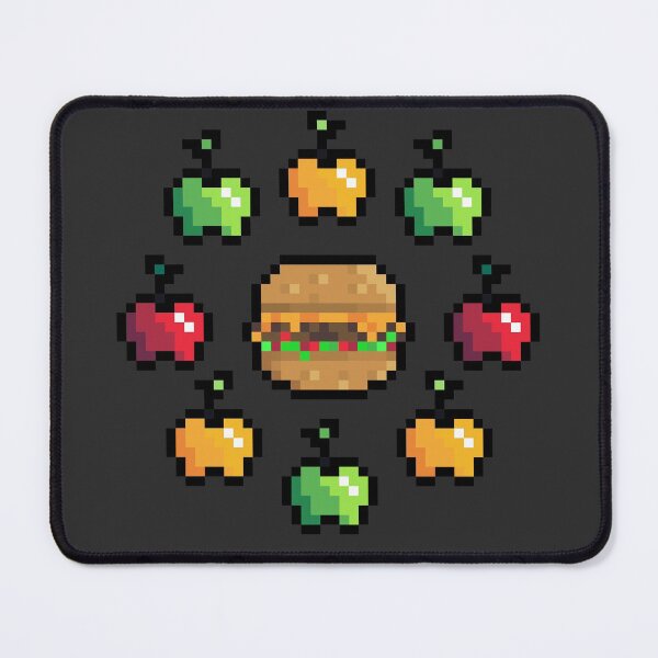 Item preview, Apple and Burger - An apple a day - Balanced Diet - Pixelated Apples and Burger designed and sold by For the love of Pixels.