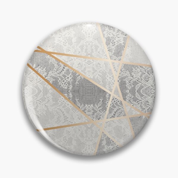 Item preview, Chic White Cream Gold Minimal Geometric Floral Lace Pattern  designed and sold by LaceySkies.