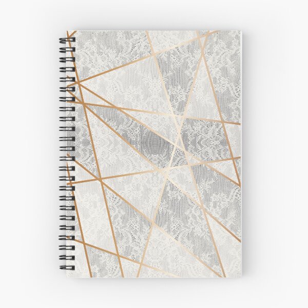 Item preview, Chic White Cream Gold Minimal Geometric Floral Lace Pattern designed and sold by LaceySkies.