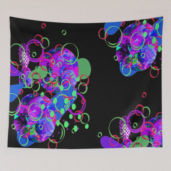 Item preview, Vibrant Abstract Art Multicolored Circles and Bubbles, nr 4, Bold Vibrant Abstraction, graphic psychedelic abstract art, trippy graphic psychedelic arte abstracto designed and sold by Adri Barnard.