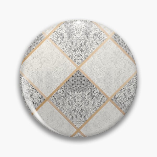 Item preview, Chic White Cream Gold Minimal Geometric Floral Lace Pattern  designed and sold by LaceySkies.