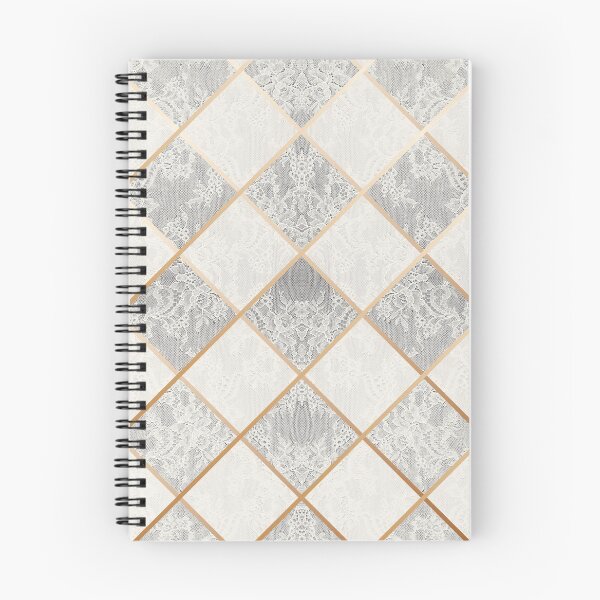 Item preview, Chic White Cream Gold Minimal Geometric Floral Lace Pattern designed and sold by LaceySkies.