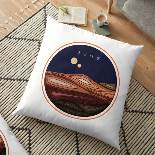 Orange Border Dune Arrakis Desert Planet Floor Pillow