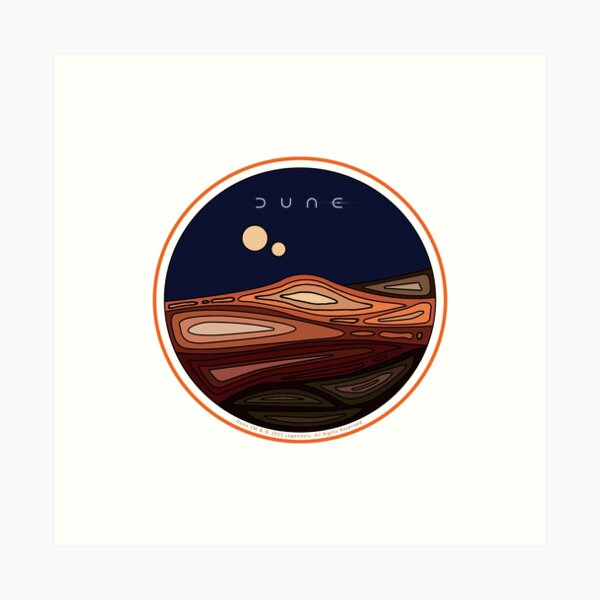 Orange Border Dune Arrakis Desert Planet with Black Background Art Print