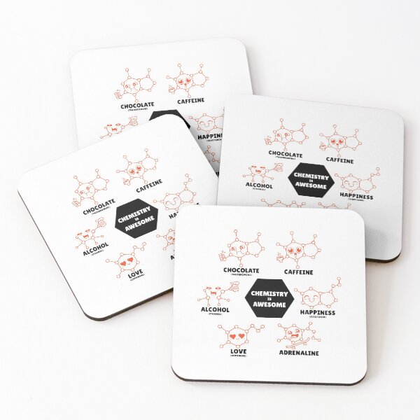 Item preview, Love Chocolate Chemistry is Awesome Science Geeky Design is Awesome Caffeine Alcohal Happiness Love Adrenaline Chemistry  designed and sold by DesignByHeartUK.