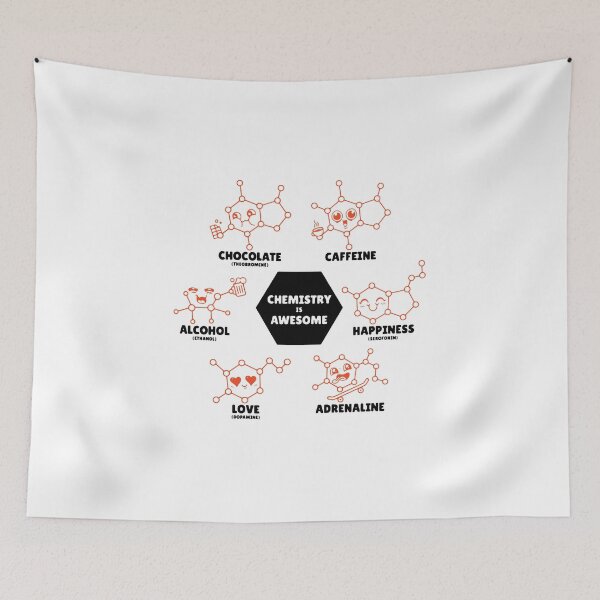 Item preview, Love Chocolate Chemistry is Awesome Science Geeky Design is Awesome Caffeine Alcohal Happiness Love Adrenaline Chemistry  designed and sold by DesignByHeartUK.
