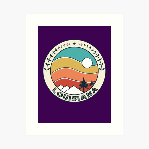 Item preview, Louisiana Retro Vintage Sunset - Louisiana Mountain Souvenir - Gift - Hometown - Hiking - Nature designed and sold by HappyTees Lab.