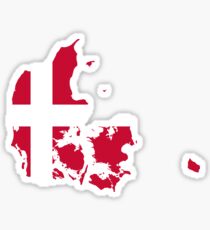 Dänemark-Flaggen-Karte Sticker