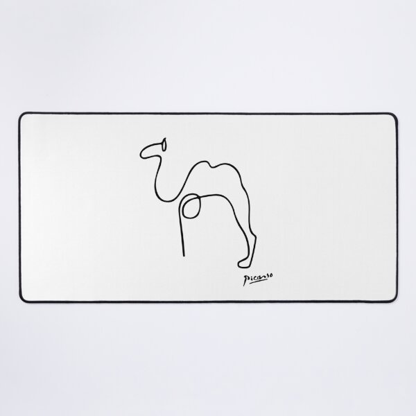 Picasso one line camel Desk Mat