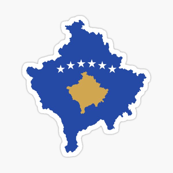 Kosovo-Flagge Karte Sticker
