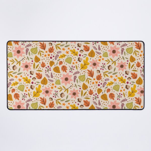 Autumn Floral, Light Desk Mat