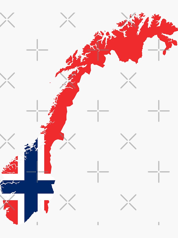 Norway Flag Map Sticker for Sale by limitlezz