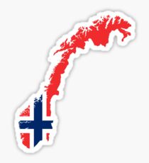 Norway Flag Map Sticker