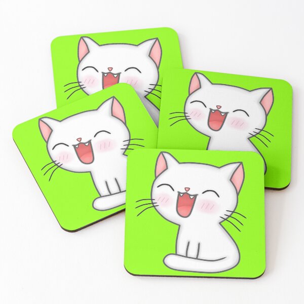 Item preview, popcat click | fluffy white cat vector art designed and sold by Vibe Vault.