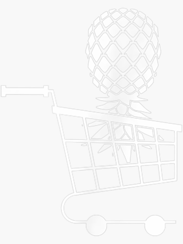 " Upside Down Pineapple Swinger Shopping Cart" Sticker for Sale by