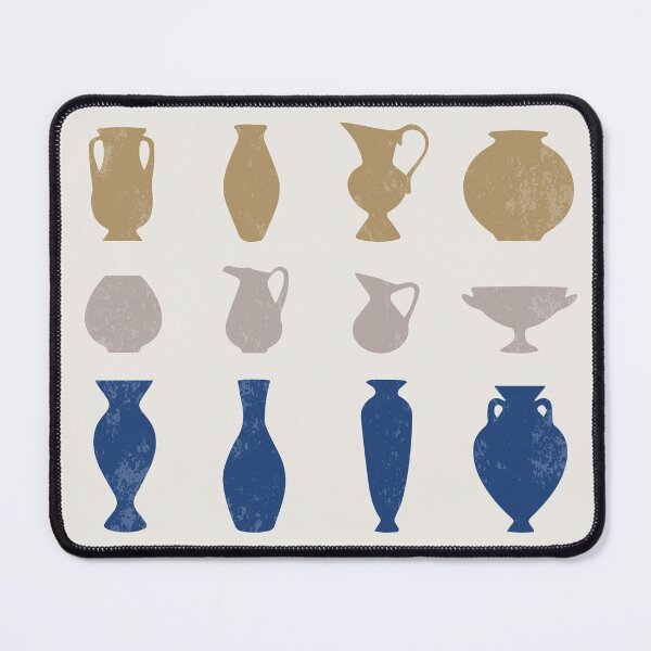 Item preview, Blue and Gold Ancient Greek Pottery Vases Silhouettes designed and sold by Inogitna Designs.