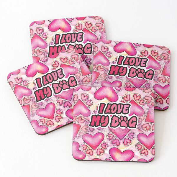 Item preview, I love my dog - watercolor doodle pattern designed and sold by Kidzz.