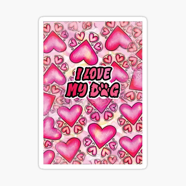 Item preview, I love my dog - watercolor doodle pattern designed and sold by Kidzz.