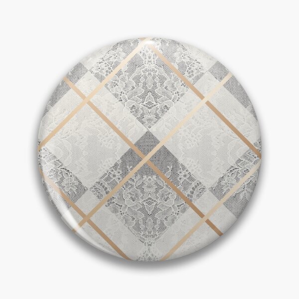 Item preview, Chic White Cream Gold Minimal Geometric Floral Lace Pattern  designed and sold by LaceySkies.