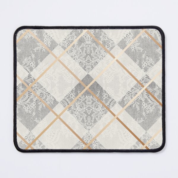 Item preview, Chic White Cream Gold Minimal Geometric Floral Lace Pattern  designed and sold by LaceySkies.