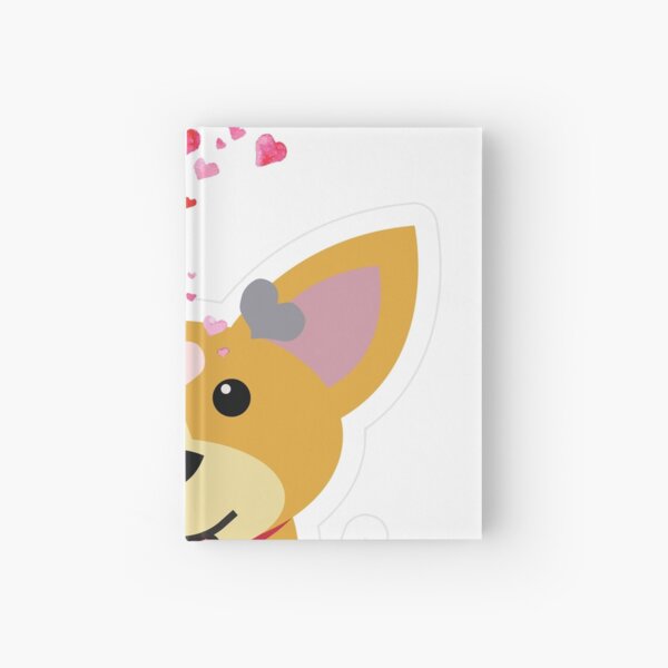 Corgi and Hearts Hardcover Journal