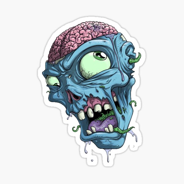 F--KING AWESOME skateboard sticker decal bumper Supreme zombie EAT YOU horror FA 