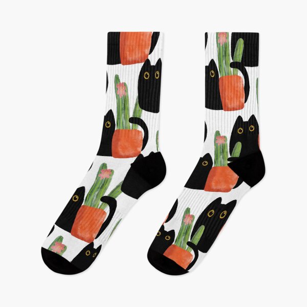 Item preview, Urban Jungle Black Cat Cactus designed and sold by RosalieReeves.