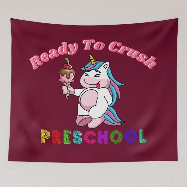 Item preview, Ready To Crush Preschool With A Cute Unicorn Licking Ice Cream designed and sold by Olhado.