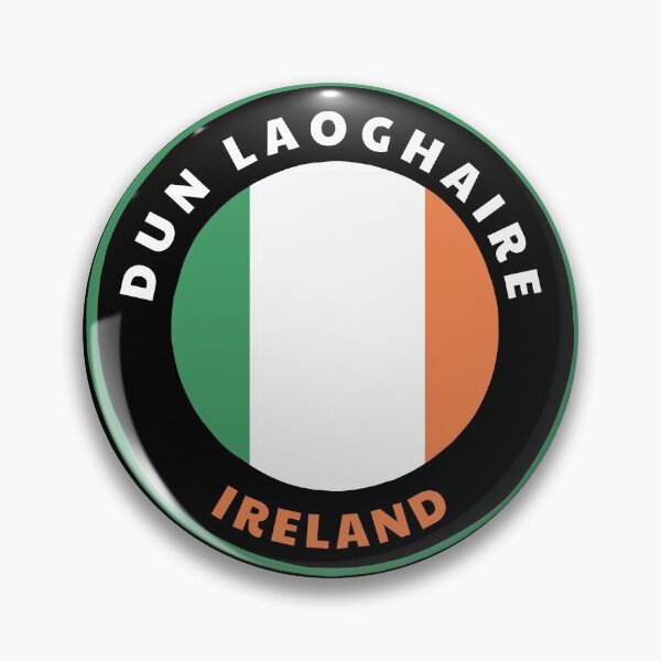 Item preview, Dun Laoghaire Ireland - IE Badge with an Irish Flag Roundlet designed and sold by palmettodigital.