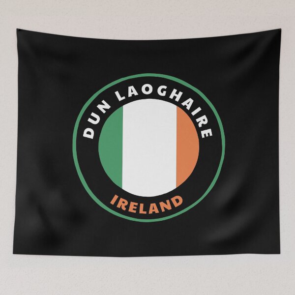 Item preview, Dun Laoghaire Ireland - IE Badge with an Irish Flag Roundlet designed and sold by palmettodigital.