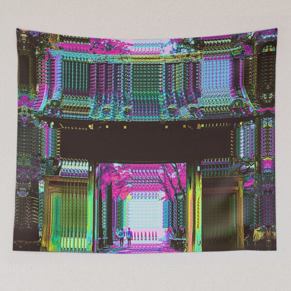 Item preview, Traditional Japanese Archway Vaporwave Glitch Art 02 Japan designed and sold by glitchhub.