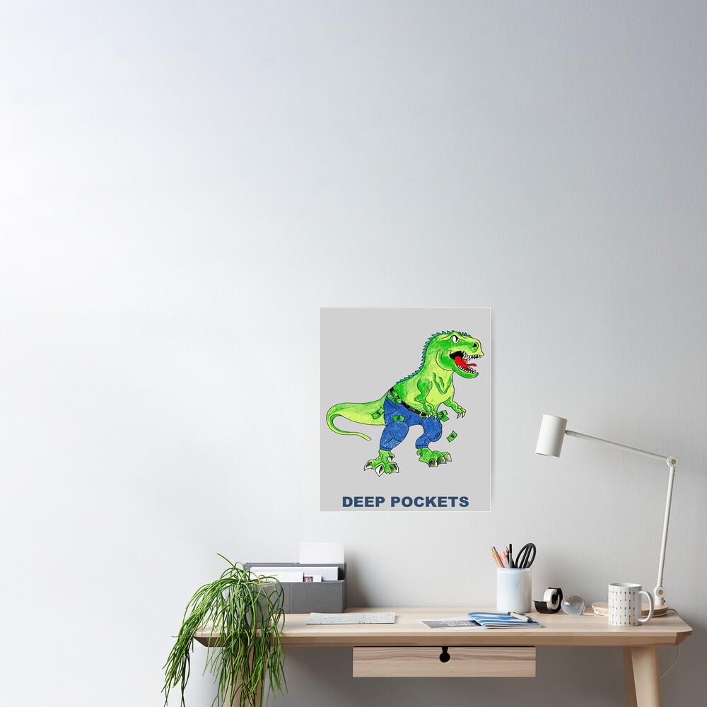 Short Arms And Deep Pockets Fun TRex Illustration  Sticker for